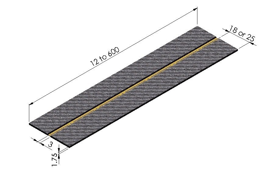 Carbon hinge 25 x 3.5mm