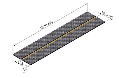 Carbon hinge 25 x 3.5mm