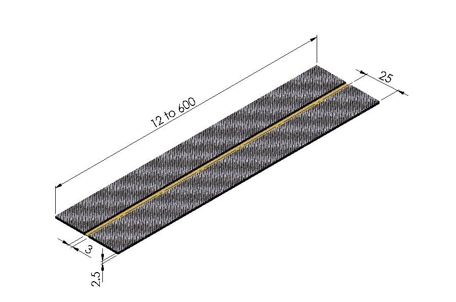 Carbon hinge 18/25 x 5mm