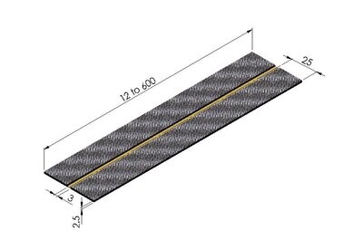 Carbon hinge 18/25 x 5mm