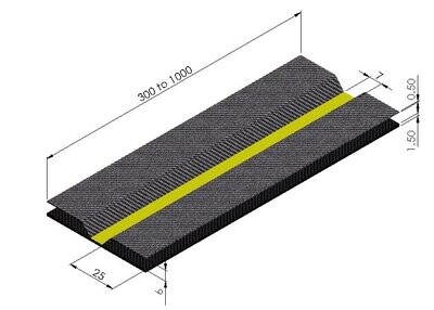 Carbon hinge 28.5 x 16mm
