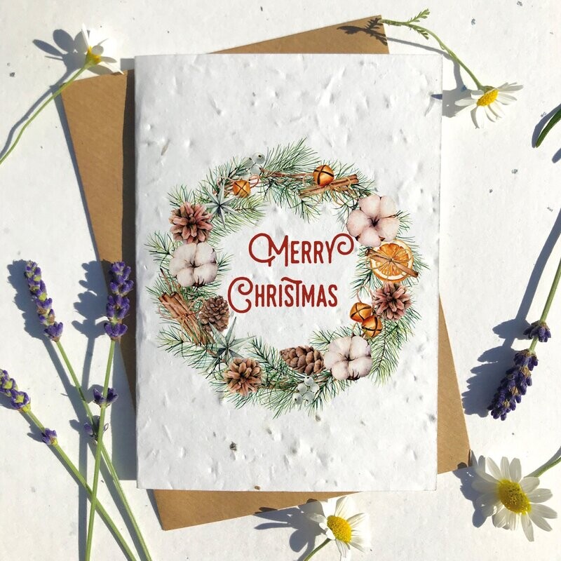Cotton ball festive wreath
