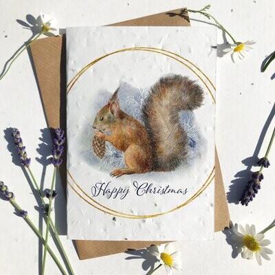 Squirrel On A Watercolour Background