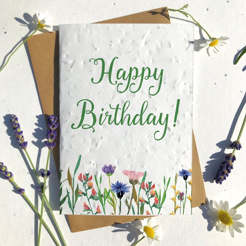 Floral wildflower garden birthday