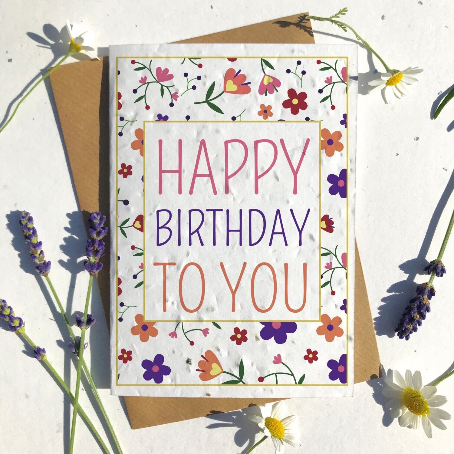 Modern floral pattern Birthday