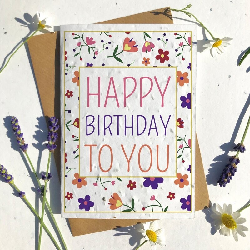 Modern floral pattern Birthday