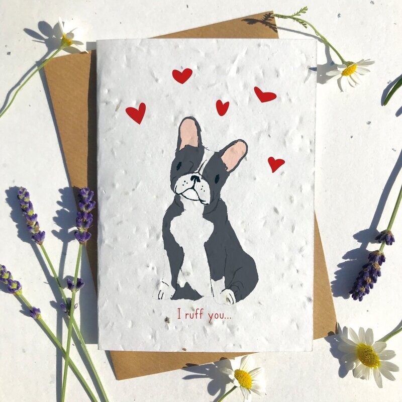 Black French Bulldog Frenchie Dog Valentines