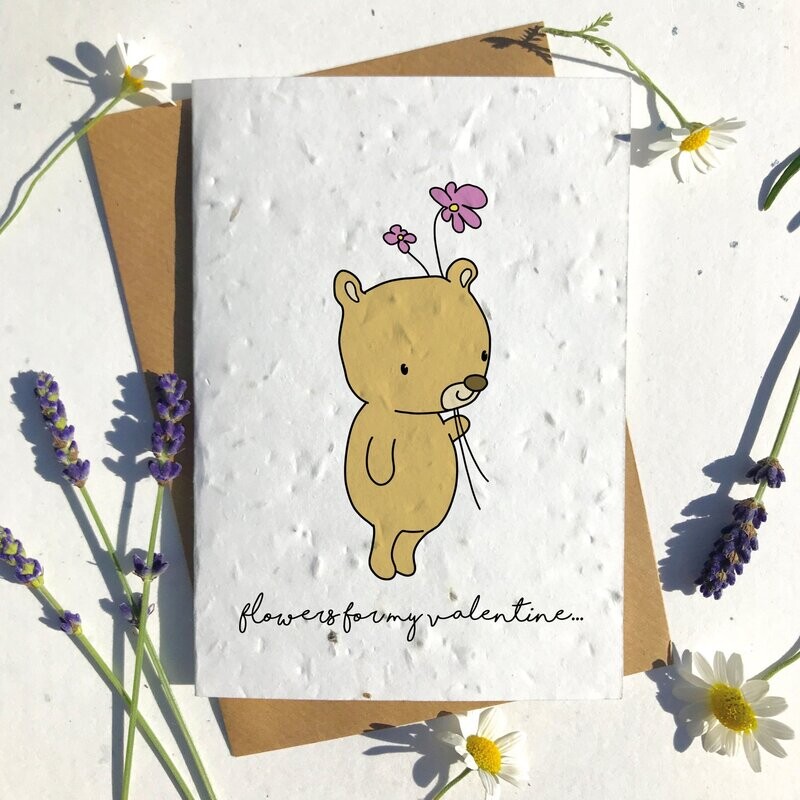 Bear Flowers Valentine