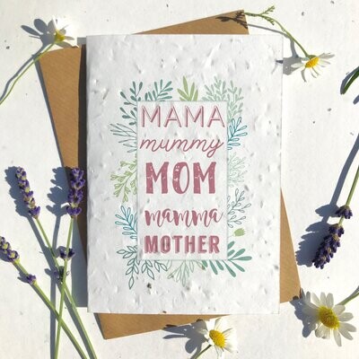 Mum Mummy Mom Floral Border