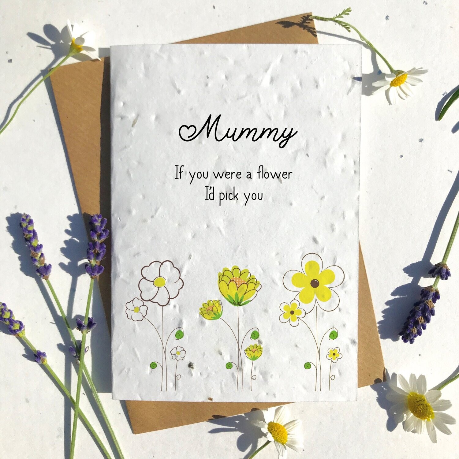 I'd Pick You Yellow Line Art Flowers