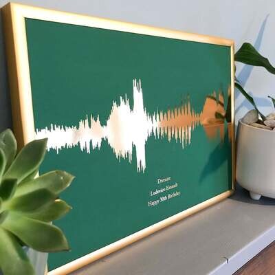 Personalised sound wave print of any song