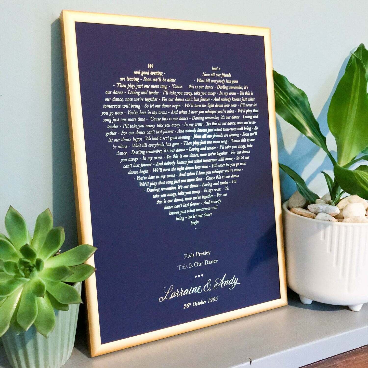 Personalised Heart Lyrics Gift Print