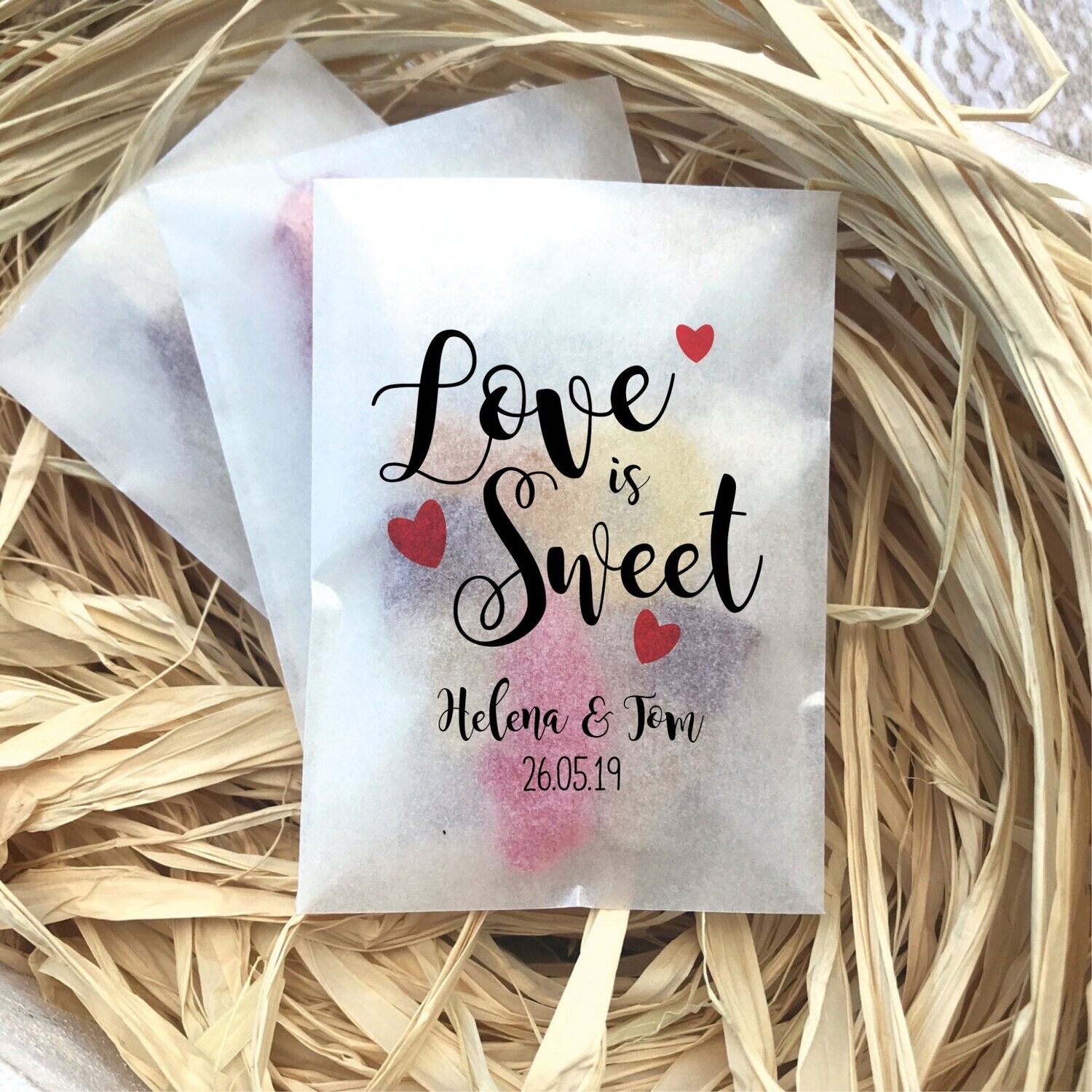 Mini eco-friendly glassine wedding confetti bags - Different sizes - HOORAY biodegradable wedding favour bags