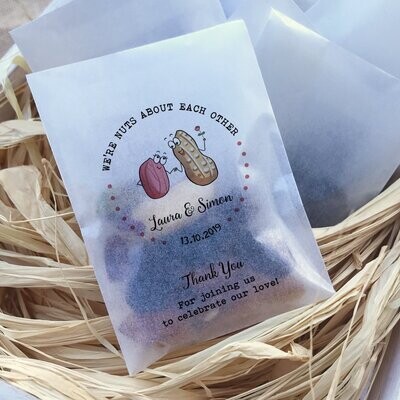 Mini eco-friendly glassine wedding confetti bags - Different sizes - NUTS biodegradable wedding favour bags