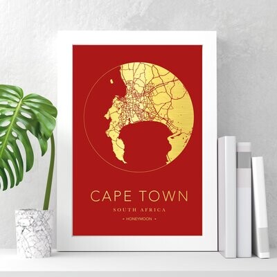 Personalised round city map print of any city, town or country