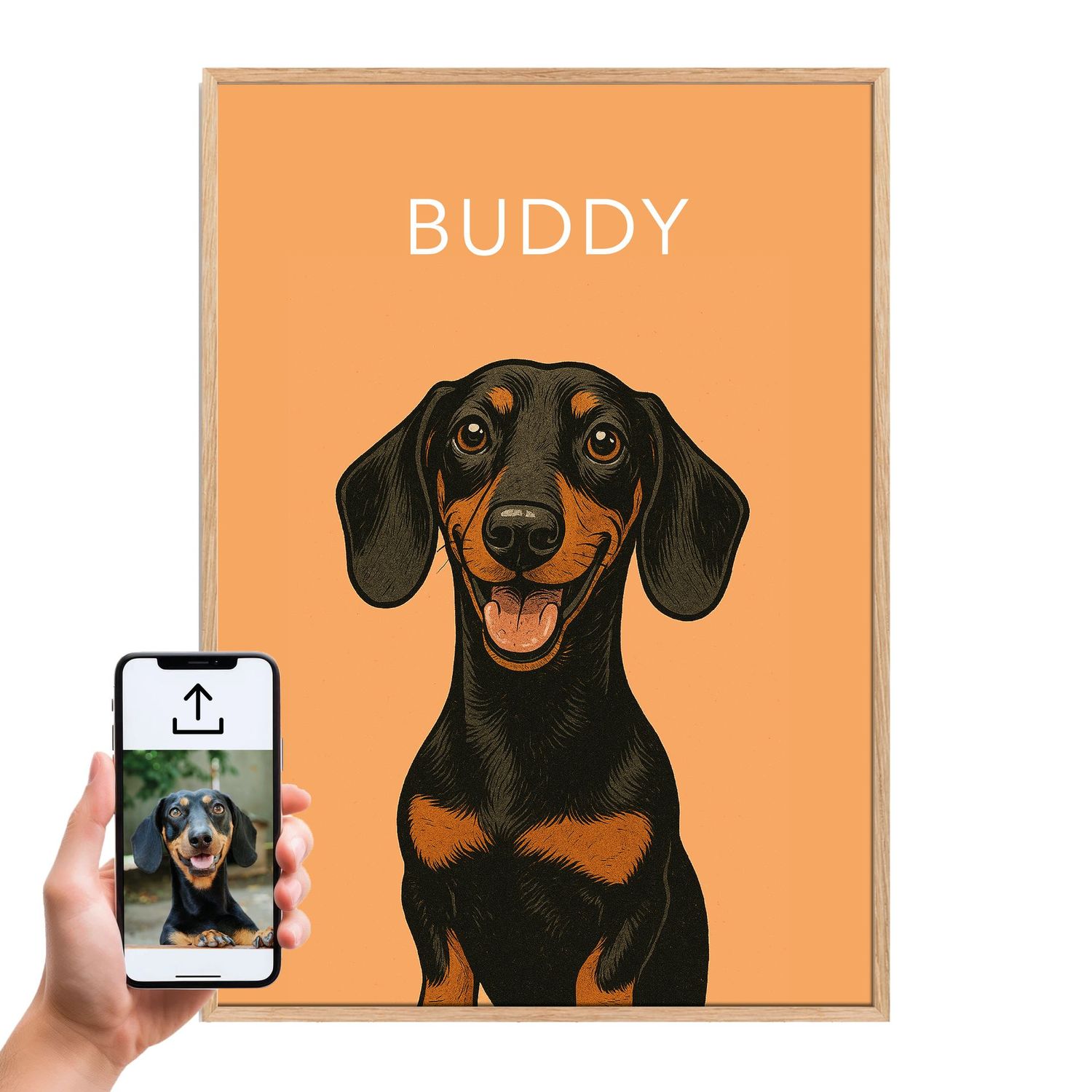 Custom Pet Portrait from Photo | Personalized Dog, Cat And Other Pets Wall Art