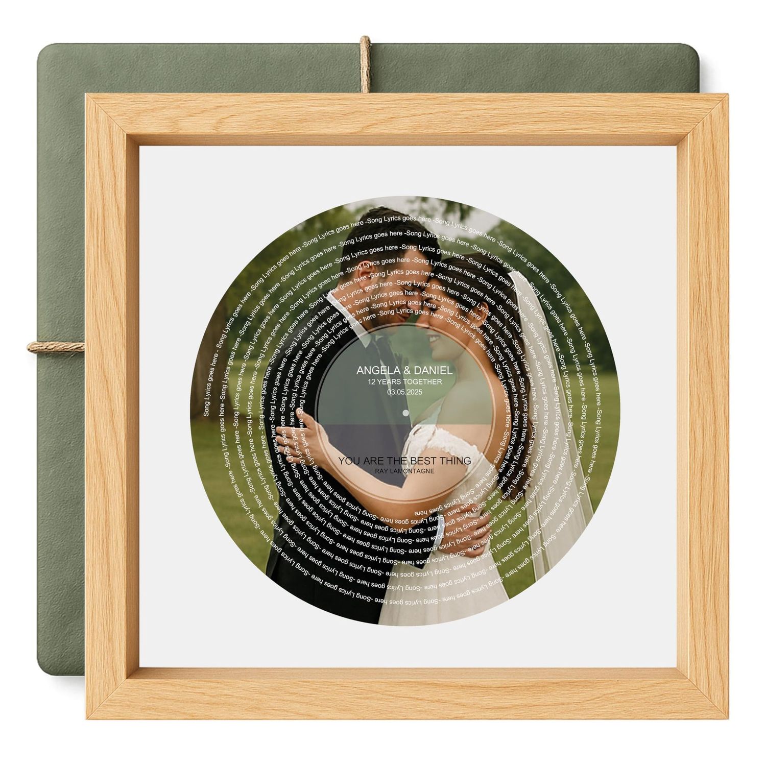 Personalised Record-Style Wedding Print with Photo & Song Lyrics
