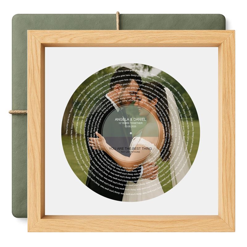 Personalised Record-Style Wedding Print with Photo & Song Lyrics