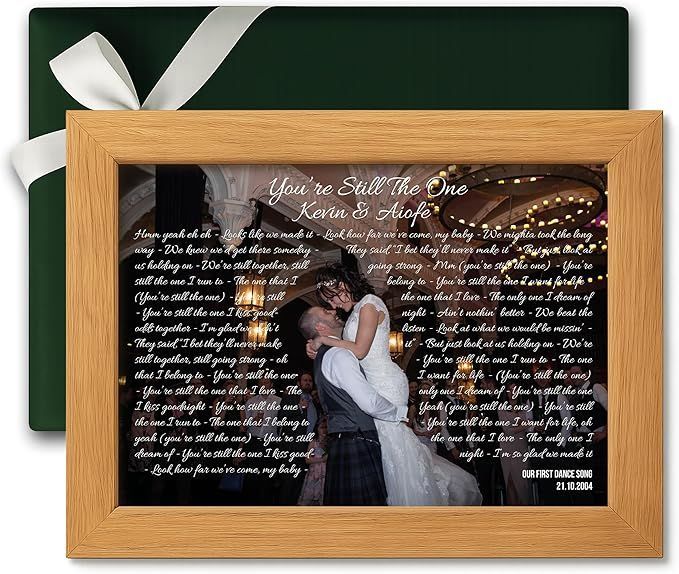 Custom First Dance Wedding Song Lyric And Photo Print – Personalised Wedding Gift