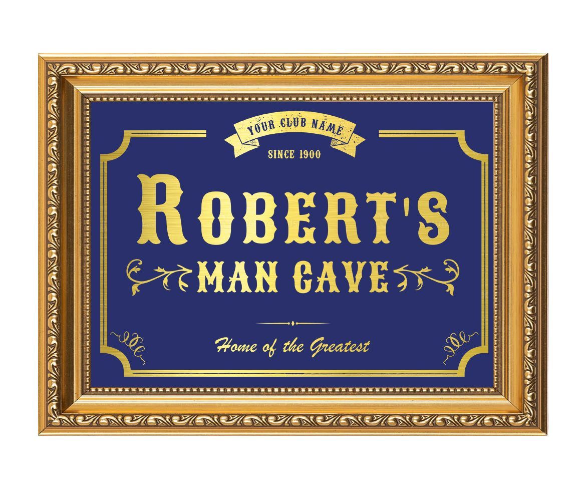 Personalised Foil Man Cave Sign – Custom Sports Fan Gift Plaque with Name