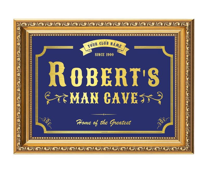 Personalised Foil Man Cave Sign – Custom Sports Fan Gift Plaque with Name