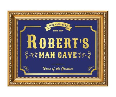 Personalised Foil Man Cave Sign – Custom Sports Fan Gift Plaque with Name