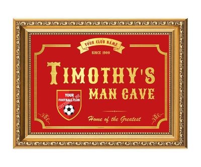 Personalised Foil Man Cave Sign with Team Logo – Custom Foil Print with Club Badge & Name