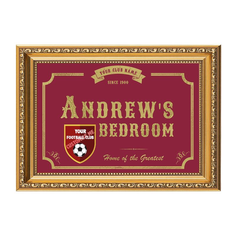 Personalised Foil Sports Fan Sign with Team Logo – Custom Football Club Plaque