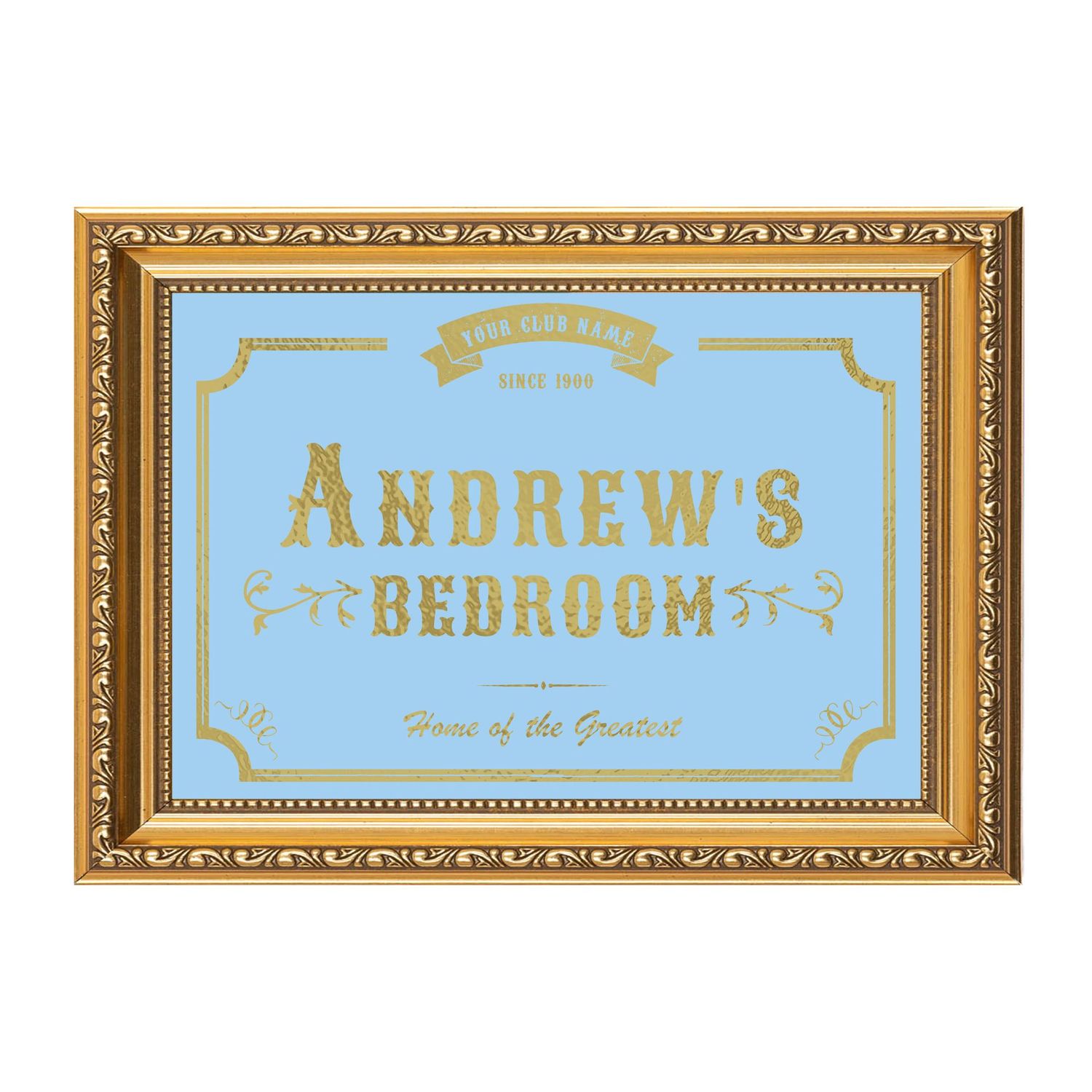 Personalised Foil Sports Fan Sign – Custom Name Plaque Wall Decor