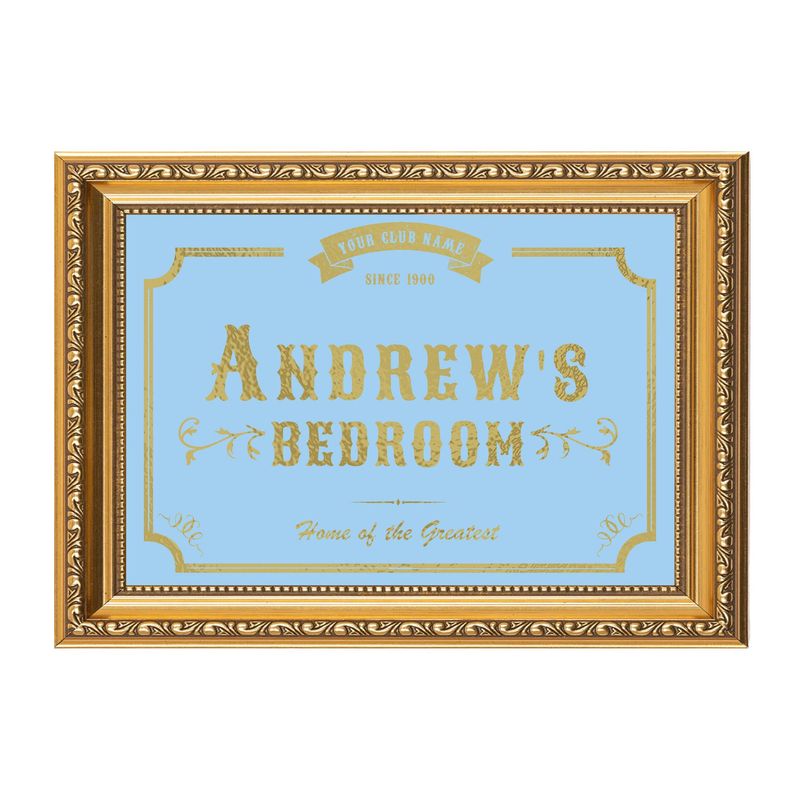 Personalised Foil Sports Fan Sign – Custom Name Plaque Wall Decor