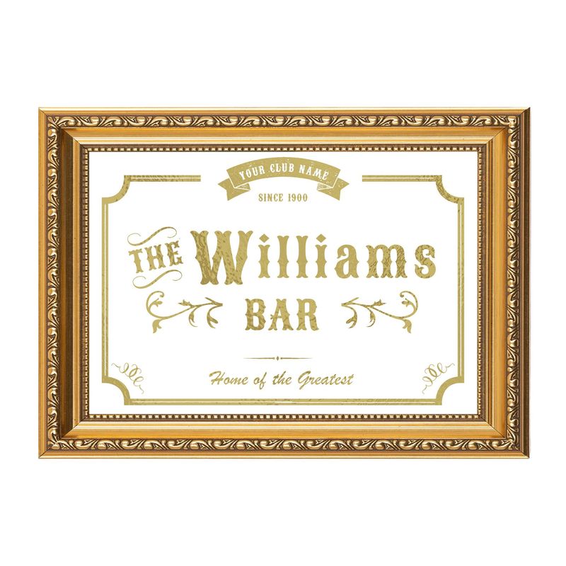 Personalised Foil Bar Sign – Custom Sports Fan Gift Sign with Name