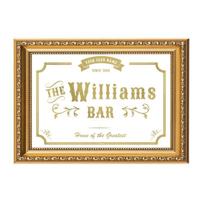 Personalised Foil Bar Sign – Custom Sports Fan Gift Sign with Name