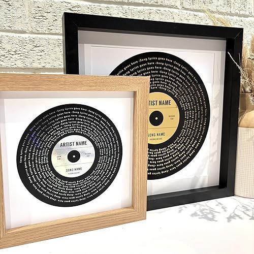 Personalised Foil Song Lyrics Record Print – Custom Music Gift in Gold, Silver or Copper | Any Song, Any Colour |