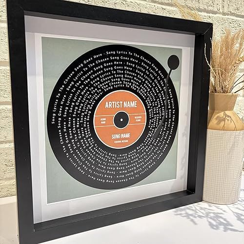 Custom Song Lyrics Vinyl Record Print – Personalised Wall Art with Favourite Song & Message