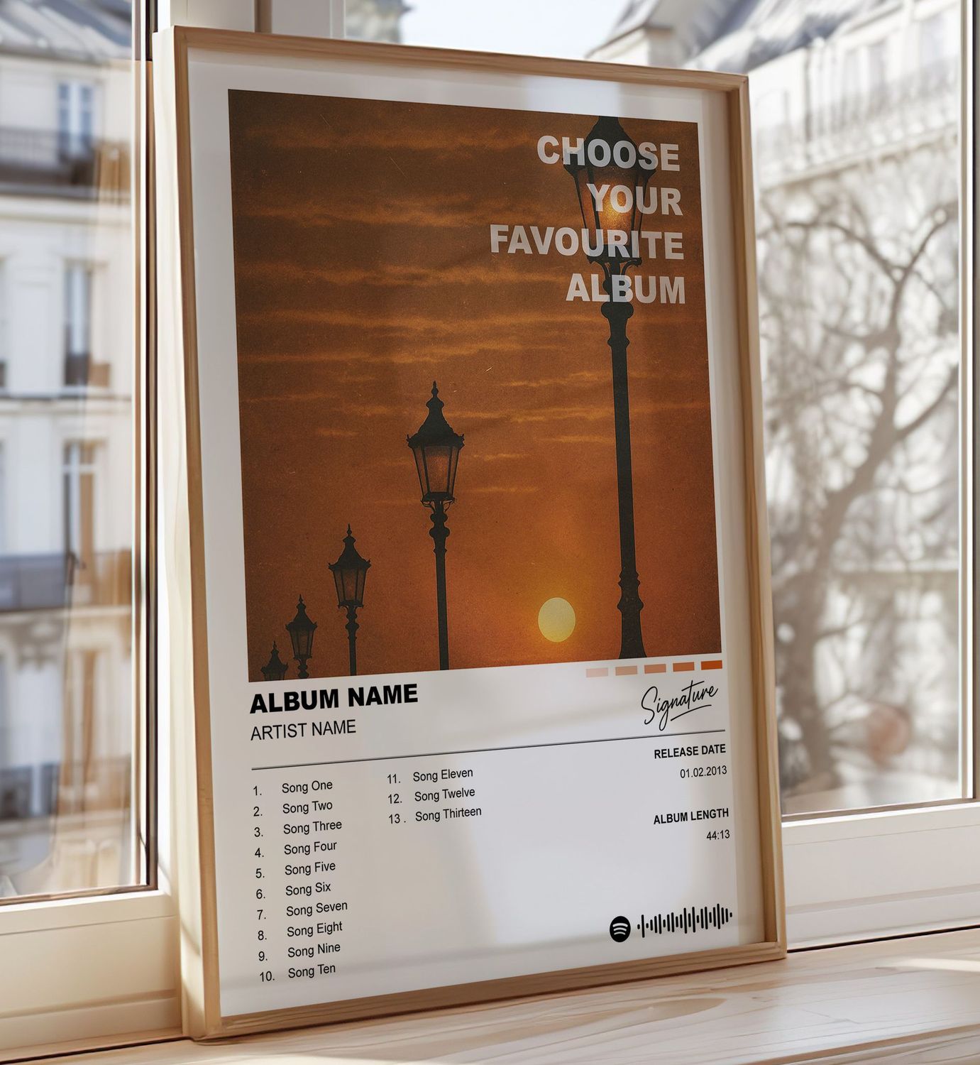 Personalised Music Album Cover Print | Custom Album Art Poster with Name, Artist & Tracklist