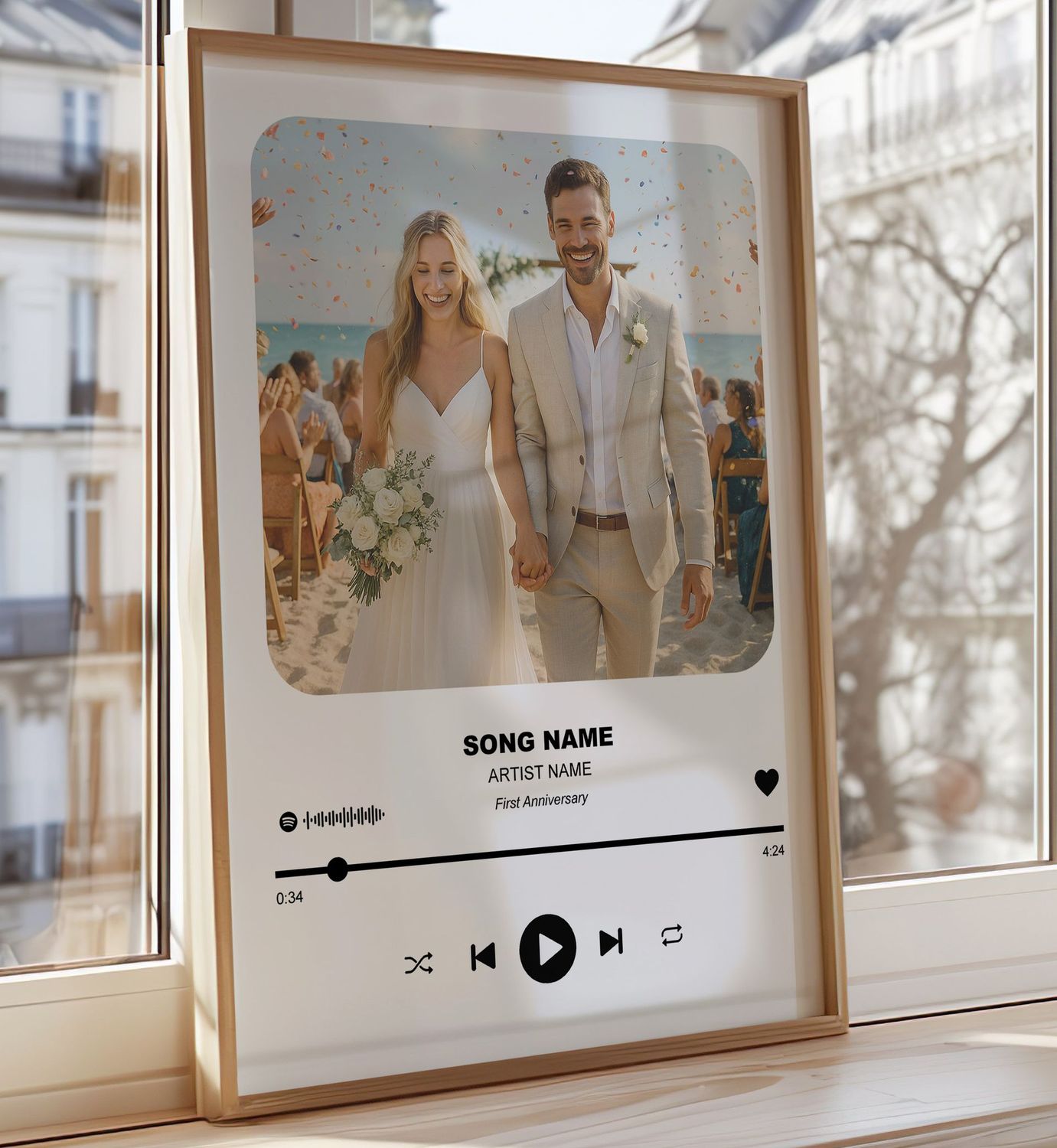 Personalised Spotify Song Print with Your Photo | Custom Music Poster with Song Name, Artist & Spotify Code