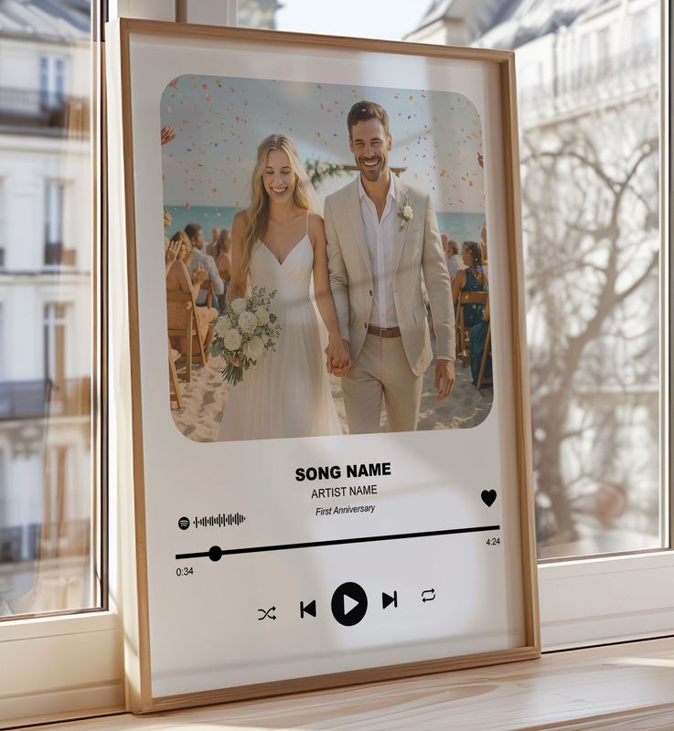 Personalised Spotify Song Print with Your Photo | Custom Music Poster with Song Name, Artist & Spotify Code