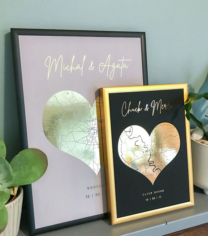 Personalised Heart City Map Print — Custom Town, City or Country Map Art