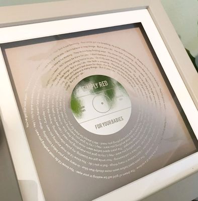 Personalised Foil Record Print with Song Lyrics – Custom Vinyl Art with Artist, Song Title & Lyrics