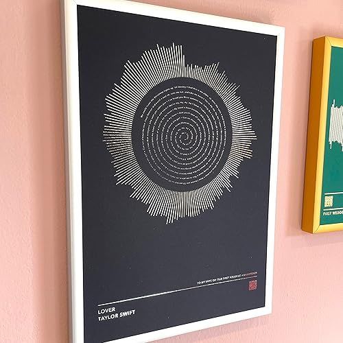 Personalised Foil Circular Sound Wave Print – Customised with Song Lyrics & Message
