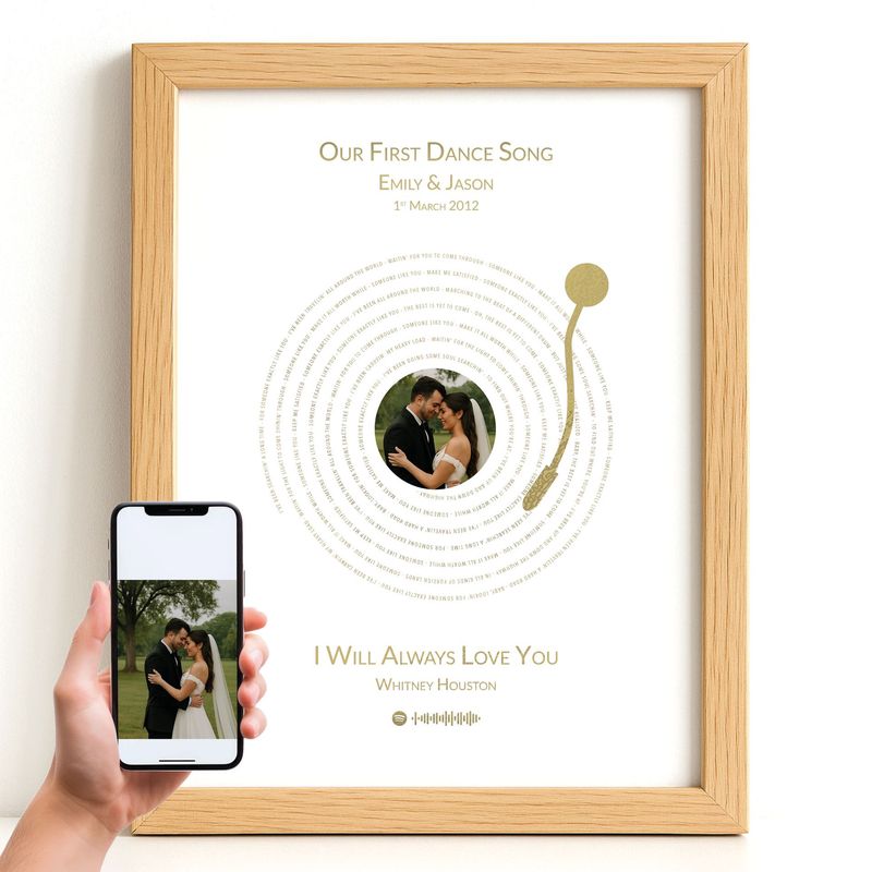 Personalised Foil Song Lyrics Record Print with Photo – Custom Metallic Gold, Silver or Copper Foil – Wedding, Anniversary, Birthday, or Christmas Gift Personalised Foil Song Lyrics Record Print with Photo – Custom Metallic Gold, Silver or Copper Foil – Wedding, Anniversary, Birthday, or Christmas Gift
