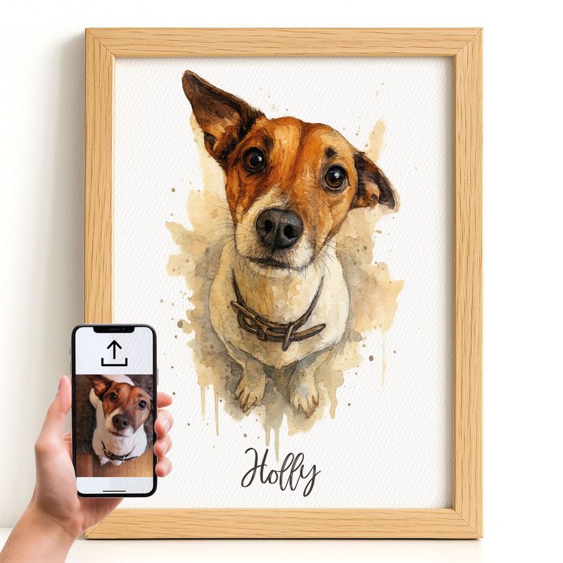 Custom Watercolour Effect Pet Portrait From Any Photo
