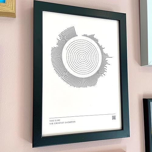 Personalised Foil Circular Sound Wave Print – Customised with Song Lyrics & Message