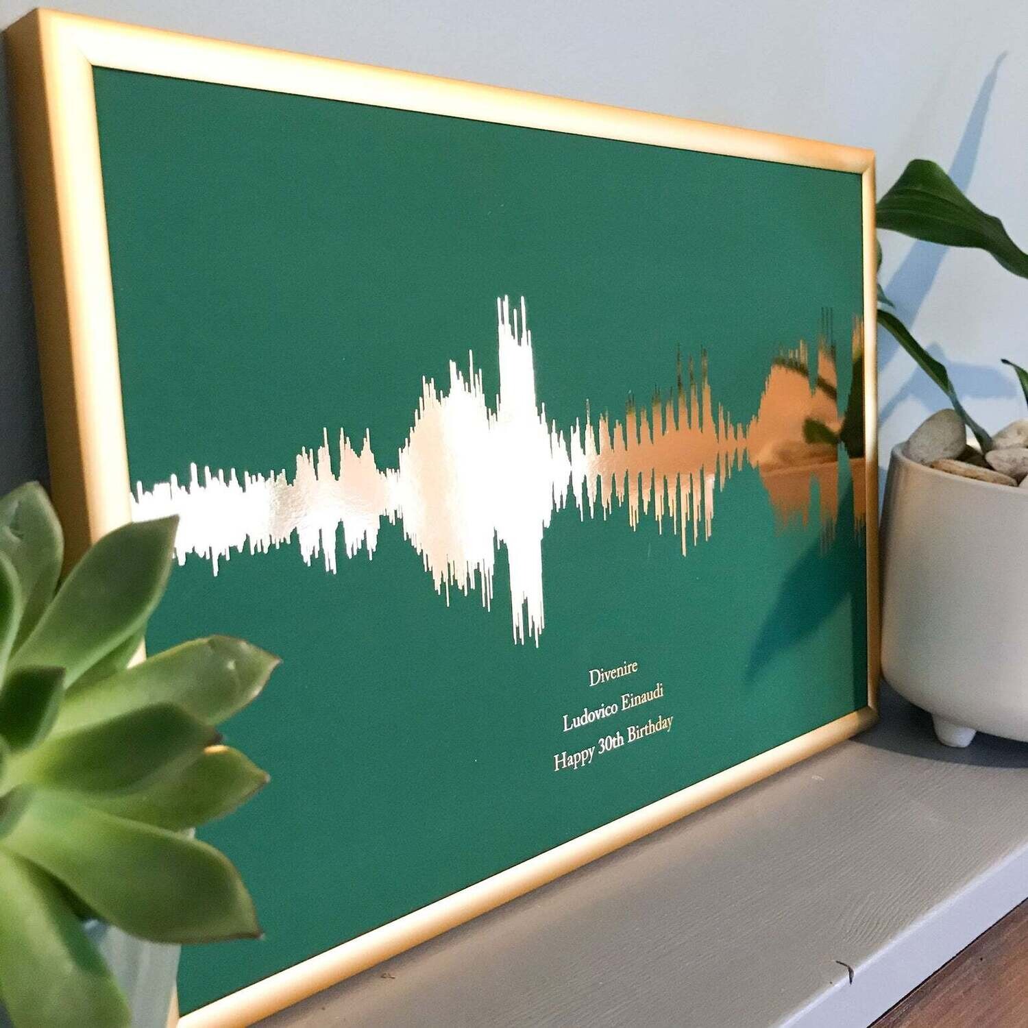 Personalised Song Print Sound Wave – Real Metallic Foil Artwork Personalised Song Print Sound Wave – Real Metallic Foil Artwork