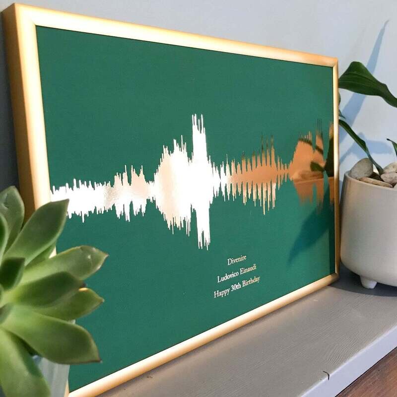 Personalised Song Print Sound Wave – Real Metallic Foil Artwork