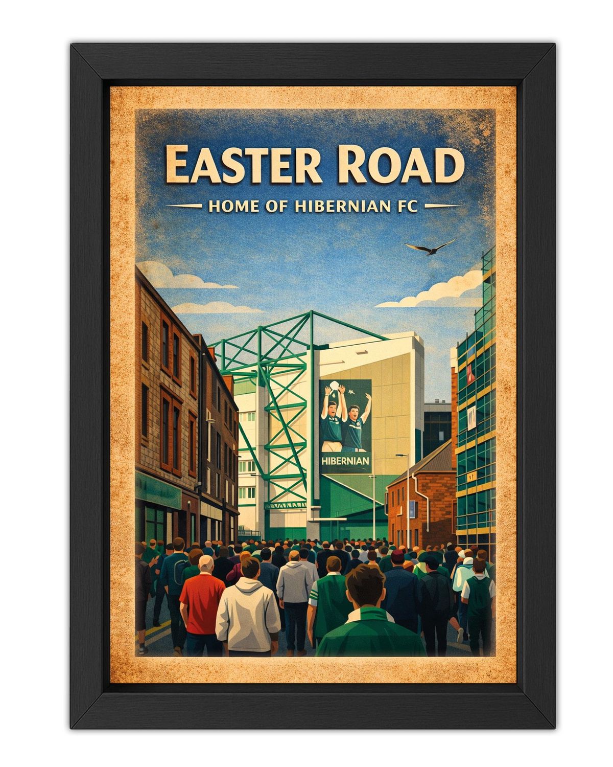 Easter Road Stadium Poster Print, Hibernian Inspired Wall Art, Vintage Retro Football Fan Gift