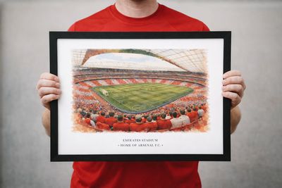 Emirates Stadium Watercolour-Style Print, Arsenal Inspired Wall Art, Watercolour Football Fan Gift