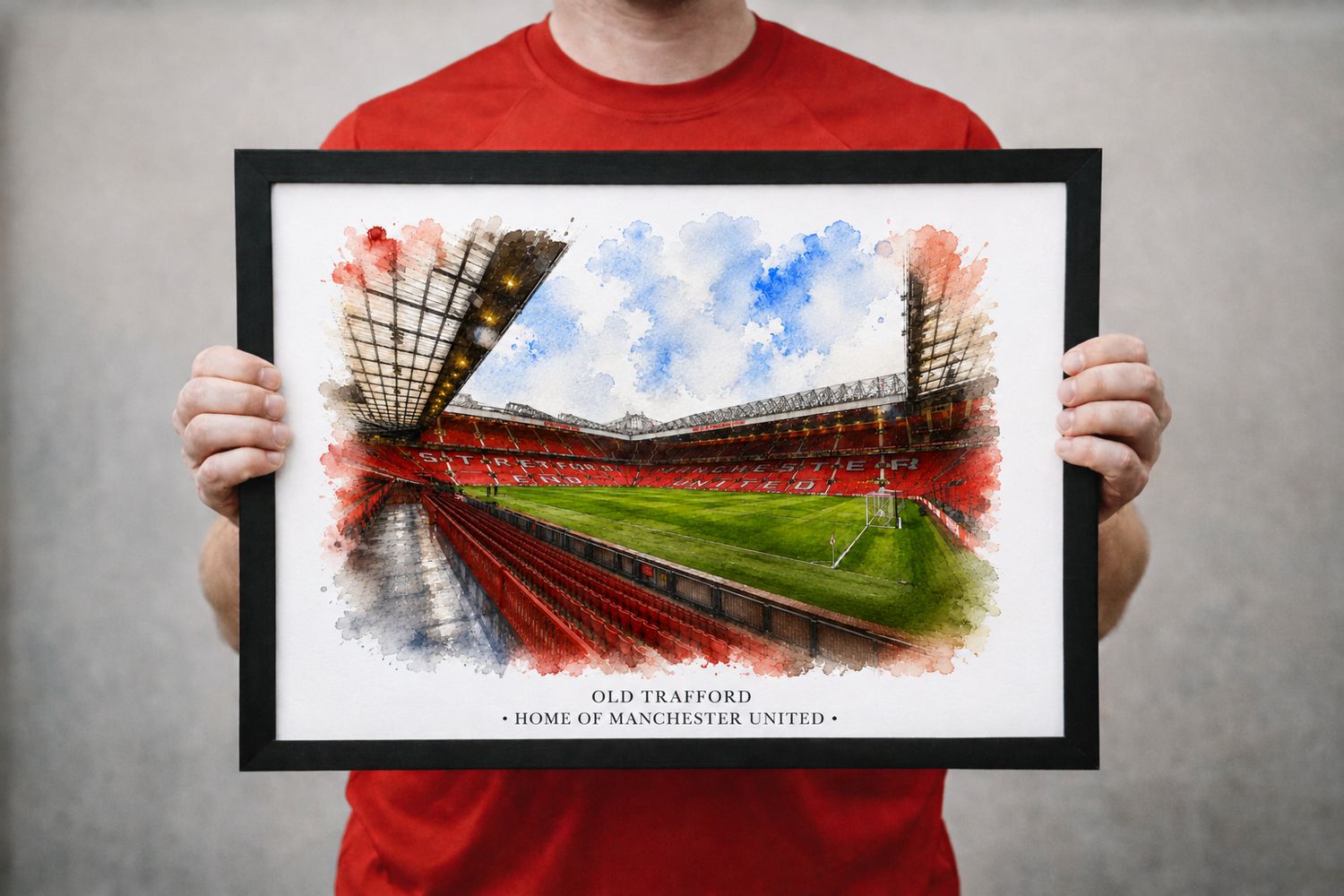 Old Trafford Stadium Watercolour-Style Print, Manchester United Inspired Wall Art, Watercolour Football Fan Gift Old Trafford Stadium Watercolour-Style Print, Manchester United Inspired Wall Art, Watercolour Football Fan Gift