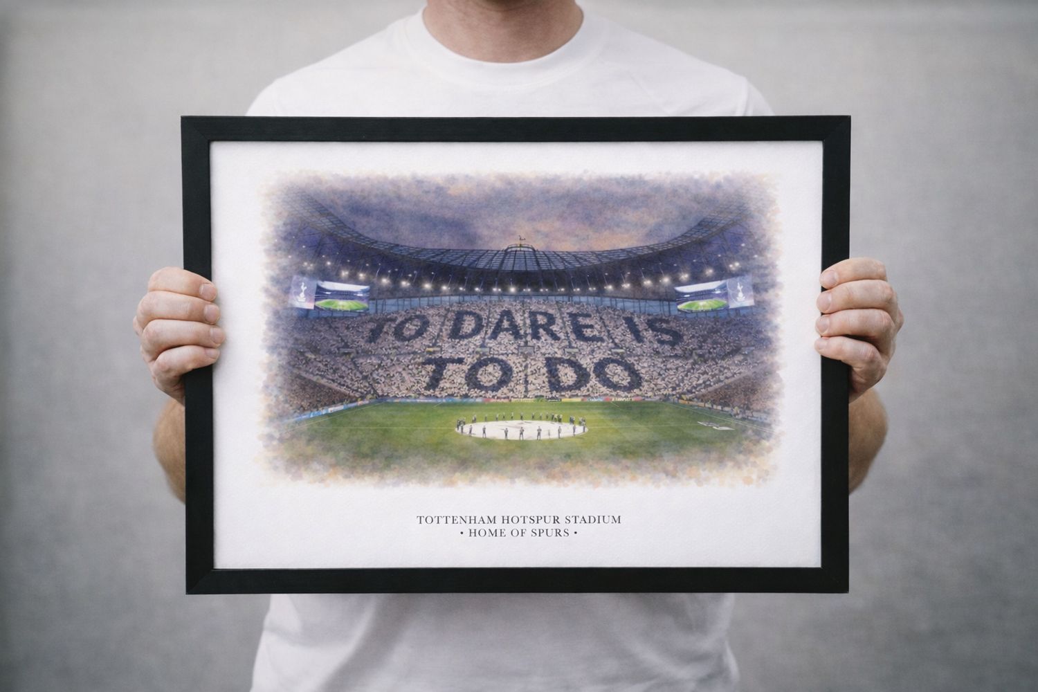 Tottenham Hotspur Stadium Watercolour-Style Print, Spurs Inspired Wall Art, Watercolour Football Fan Gift