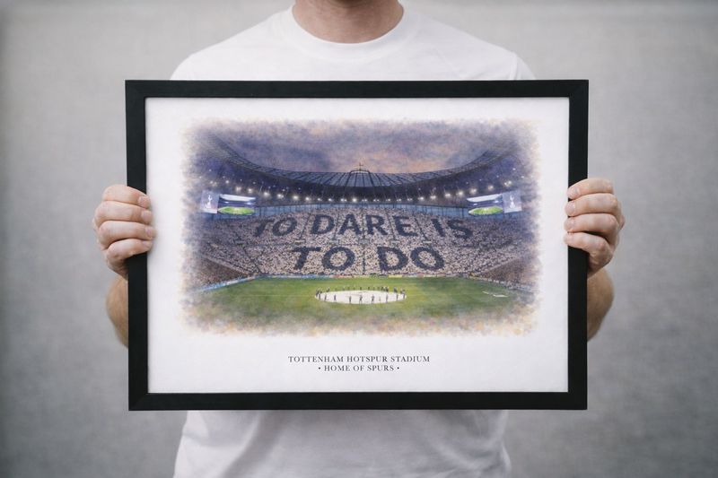 Tottenham Hotspur Stadium Watercolour-Style Print, Spurs Inspired Wall Art, Watercolour Football Fan Gift